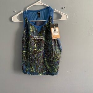 The North Face Blue and Yellow Graphic Tank